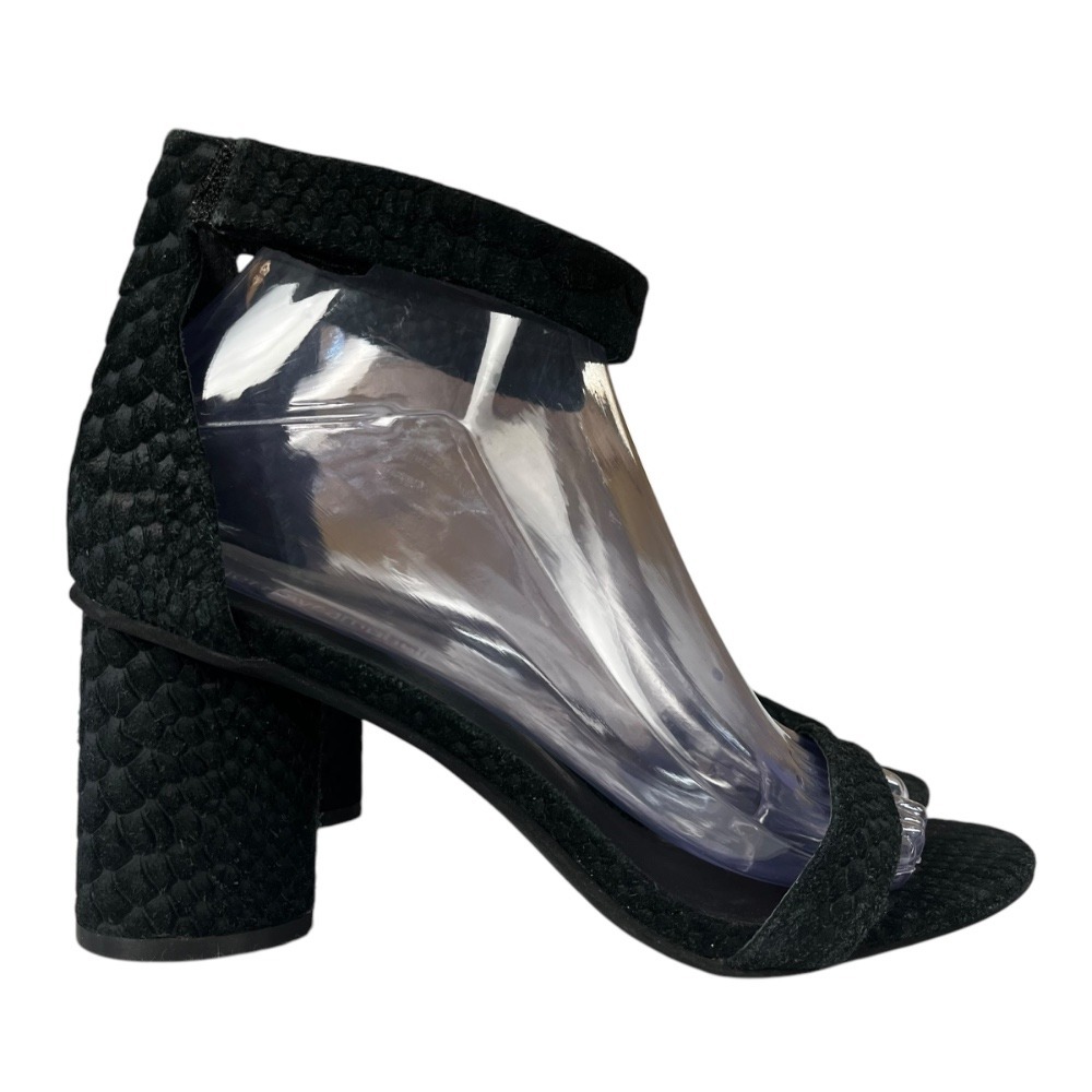 Jeffrey Campbell Lelaine Black Suede Snakeskin Heeled Sandals‎ Womens Size 8